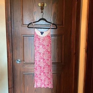 Ann Taylor Paisley Floral Pink Dress Size 6